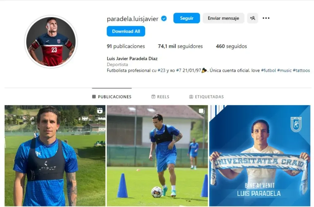 Luis Paradela ya no tiene rastros morados. (Instagram)