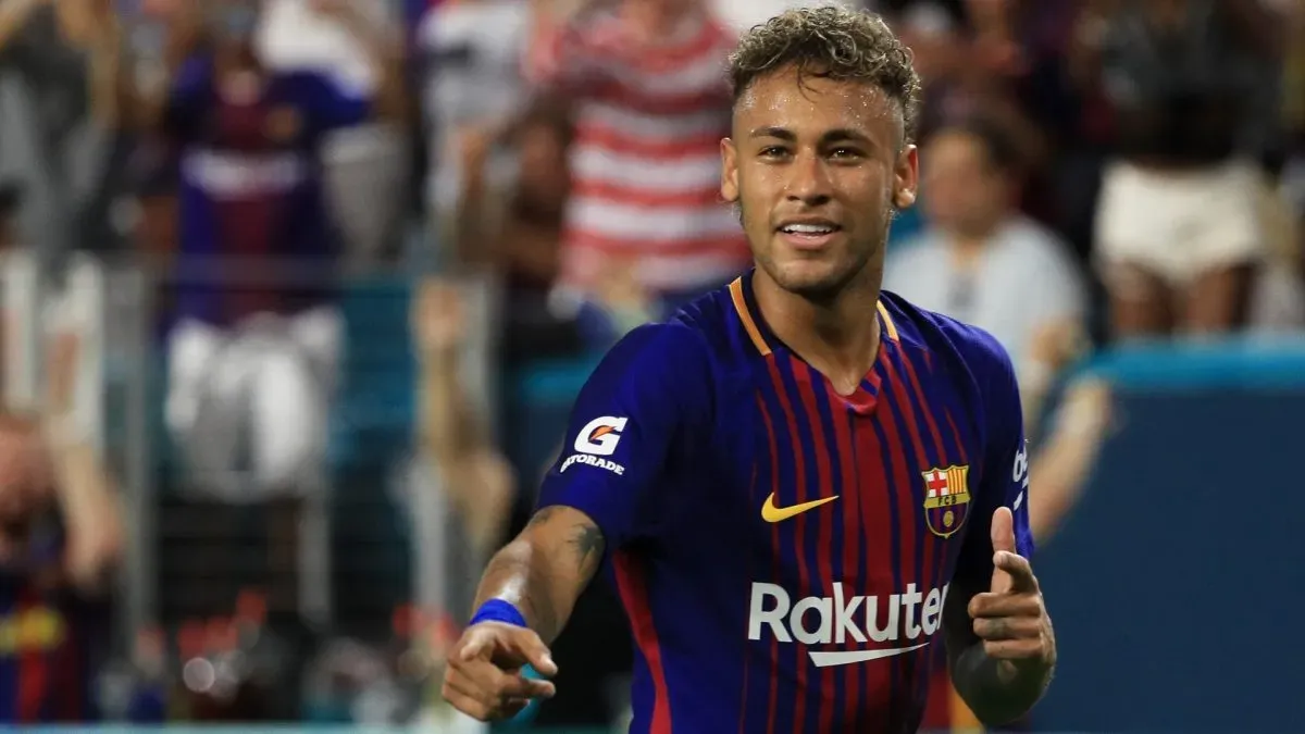 Neymar #11 of Barcelona reacts in the second half against Real Madrid during their International Champions Cup 2017 match at Hard Rock Stadium on July 29, 2017. (Source: Mike Ehrmann/Getty Images)