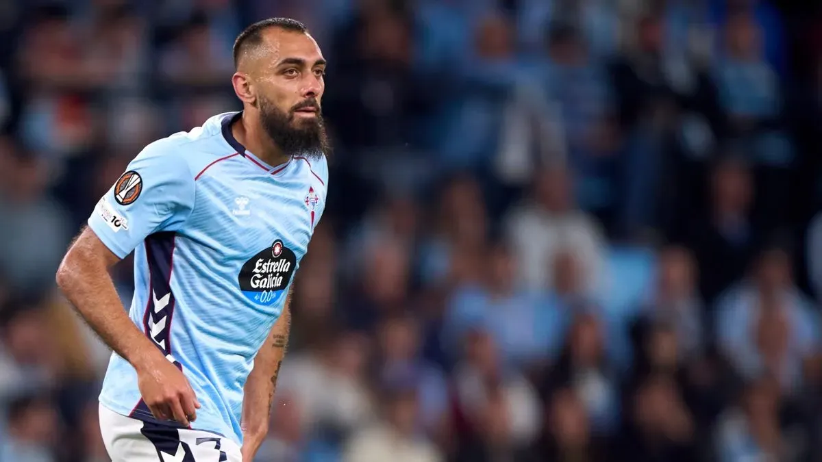 Borja Iglesias of RC Celta de Vigo looks on during the UEFA Europa League 2025/26 League Phase MD2 match between Real Club Celta de Vigo and PAOK FC.