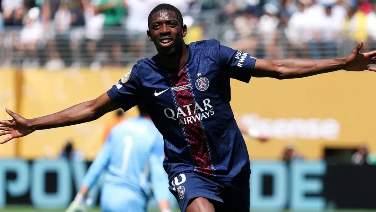 Ousmane Dembele celebrating a goal