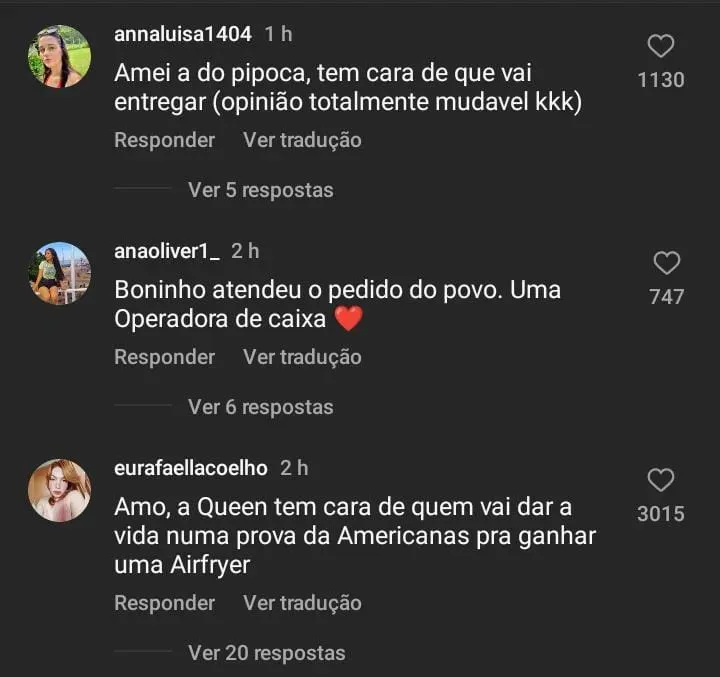 Comentários internautas – Foto: Instagram Globo