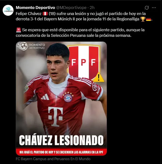 Fuente: @MDeportivope