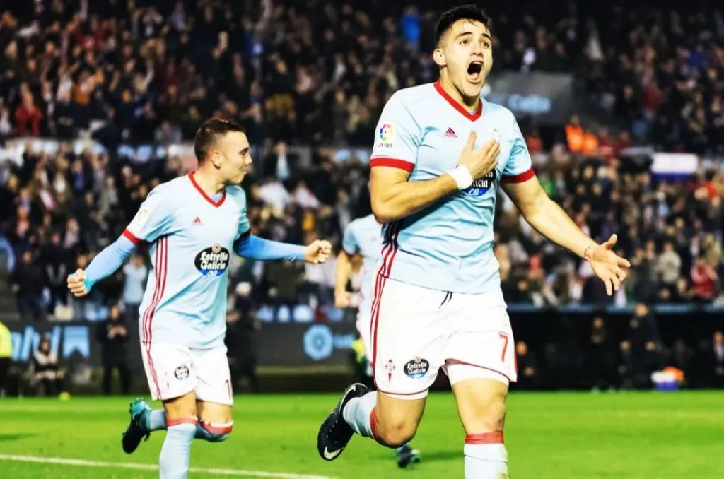 Maxi Gómez durante su estadía en Celta.