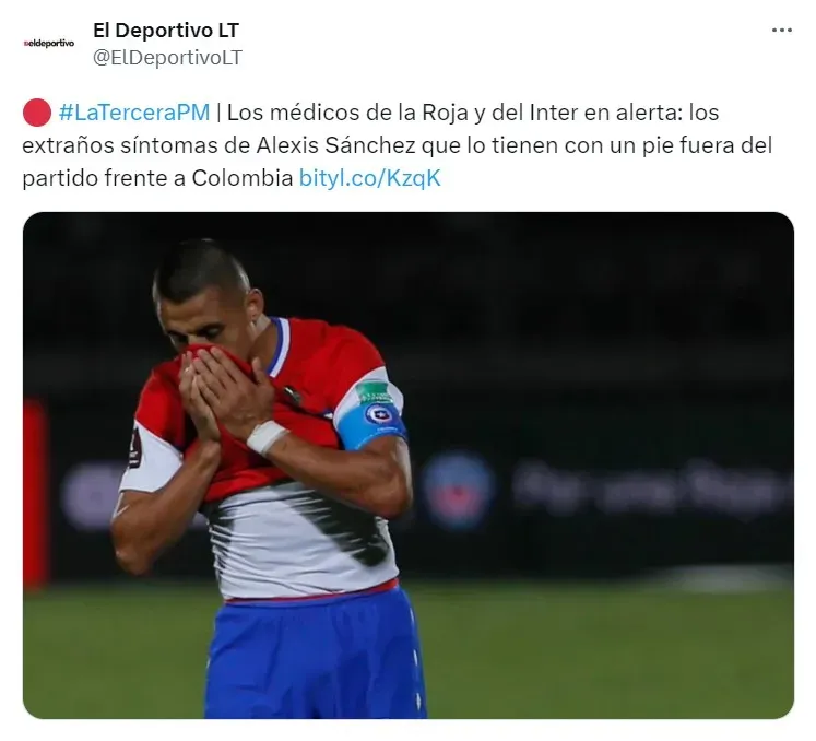 La publicación sobre Alexis que preocupa a La Roja (@eldeportivoLT)