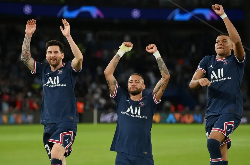 Lionel Messi, Neymar y Kylian Mbappé jugaron juntos en PSG entre 2021 y 2023 (Getty Images)