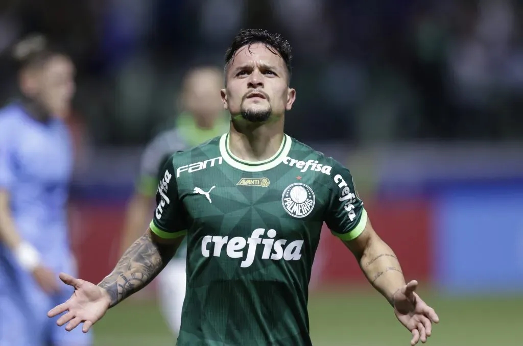 Artur celebra gol pelo Palmeiras. (Photo by Alexandre Schneider/Getty Images)