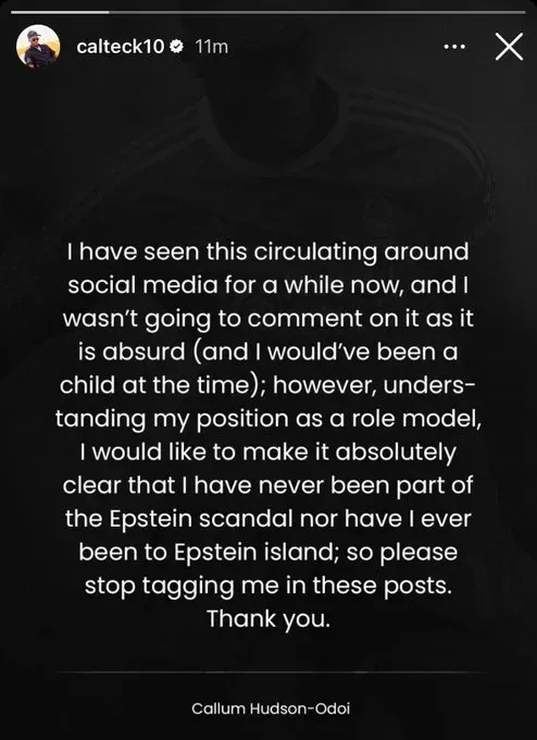 Historia publicada por Hudson-Odoi.