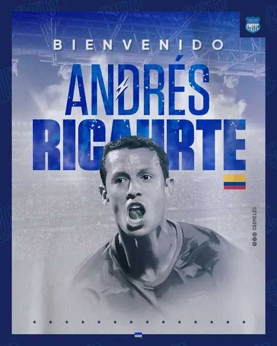 Andrés Ricaurte ocupará la camiseta número 10 en Emelec para la temporada 2024. (Foto: @CSEmelec)