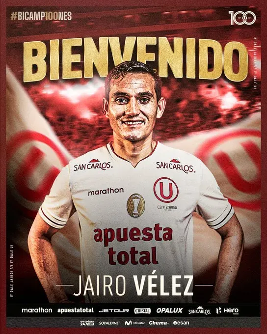 Jairo Vélez es refuerzo de Universitario. (Foto; @Universitario)