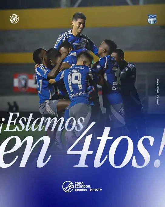 Emelec festeja clasificación en Copa Ecuador.