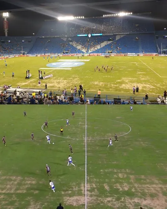 Así encontraba el campo de juego del José Amalfitani en Vélez vs. Platense