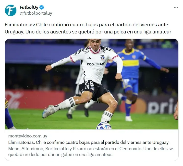 La prensa de Uruguay habla de Damián Pizarro (@futbolportaluy)