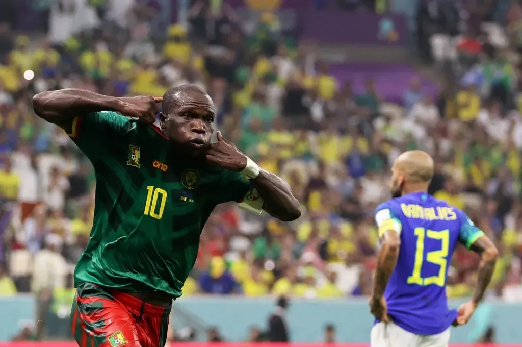 Aboubakar no duelo diante da Seleção Brasileira (Photo by Clive Brunskill/Getty Images)