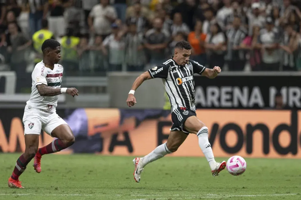 MG – BELO HORIZONTE – 28/10/2023 – BRASILEIRO A 2023, ATLETICO-MG X FLUMINENSE – Paulinho jogador do Atletico-MG durante partida contra o Fluminense no estadio Arena MRV pelo campeonato Brasileiro A 2023. Foto: Alessandra Torres/AGIF