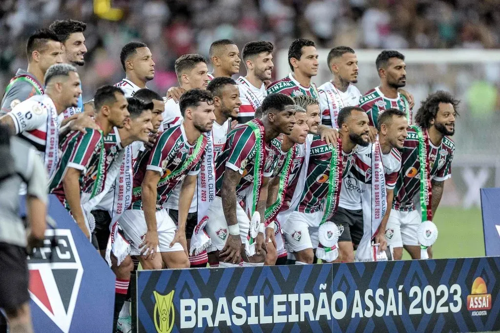 Jogadores de Fluminense e Sao Paulo posam em foto de arquivo pelo Campeonato Brasileiro 2023 .Foto: Jhony Pinho/AGIF