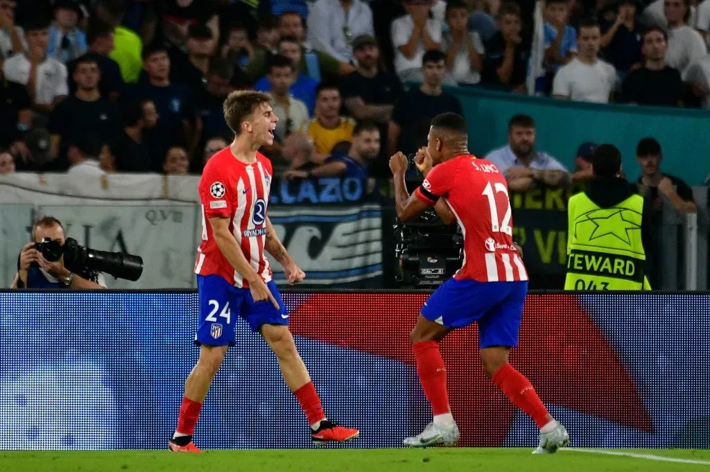 Pablo Barrio marcó el gol para el Atlético de Madrid vs. Lazio y después debió salir en el entretiempo. Getty Images.