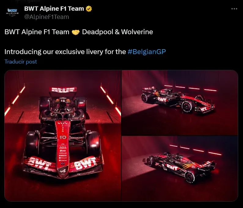 Captura de la cuenta oficial @AlpineF1Team