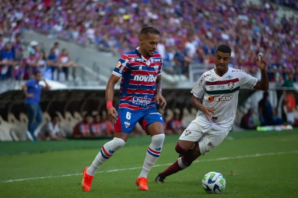 CE – FORTALEZA – 29/04/2023 – BRASILEIRO A 2023, FORTALEZA X FLUMINENSE – Bruno Pacheco jogador do Fortaleza durante partida contra o Fluminense no estadio Arena Castelao pelo campeonato BRASILEIRO A 2023. Foto: Lucas Emanuel/AGIF