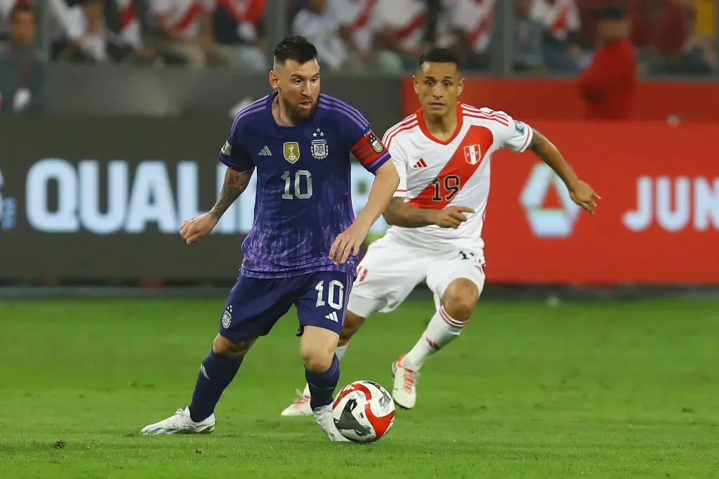 Messi convirtió dos goles ante Perú. // Getty