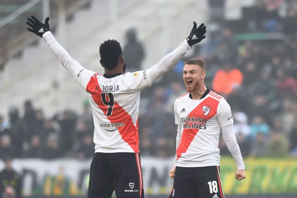 Miguel Borja y Lucas Beltrán son los goleadores de River en el 2023. (Getty)
