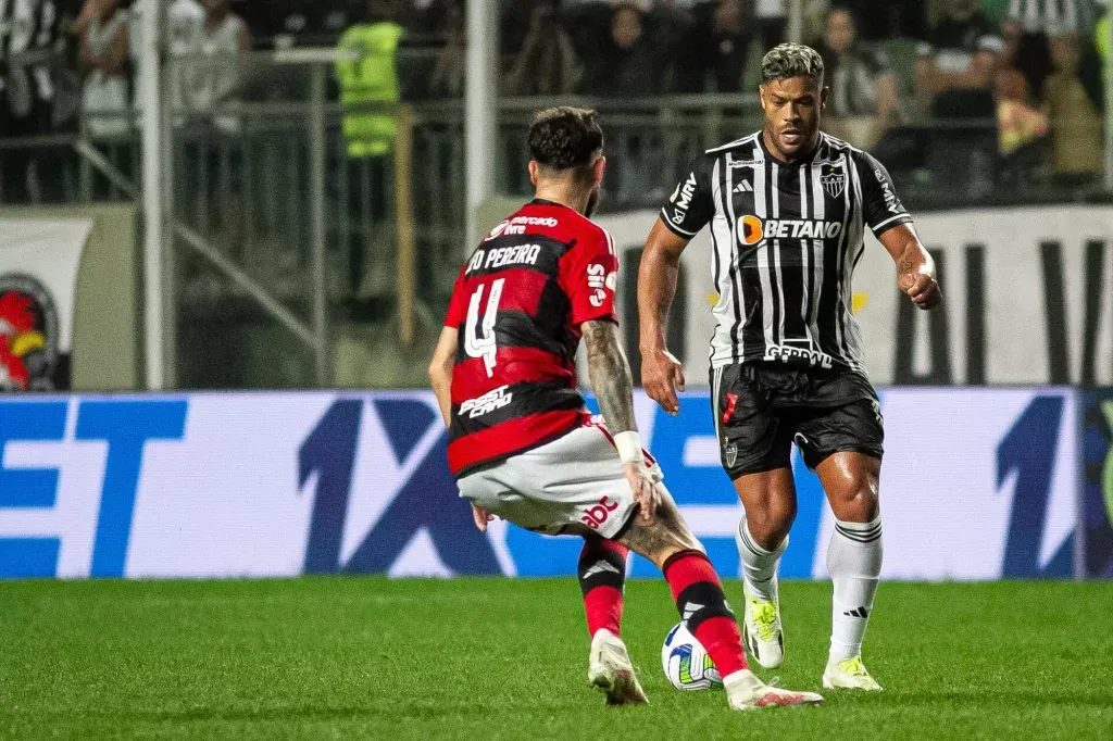 Hulk jogador do Atletico-MG durante partida contra o Flamengo no estadio Independencia pelo campeonato Brasileiro A 2023. Foto: Fernando Moreno/AGIF