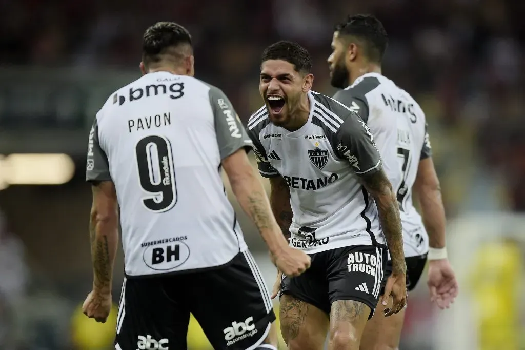 Rubens jogador do Atletico-MG comemora seu gol durante partida contra o Flamengo no estadio Maracana pelo campeonato Brasileiro A 2023. Alexandre Loureiro/AGIF