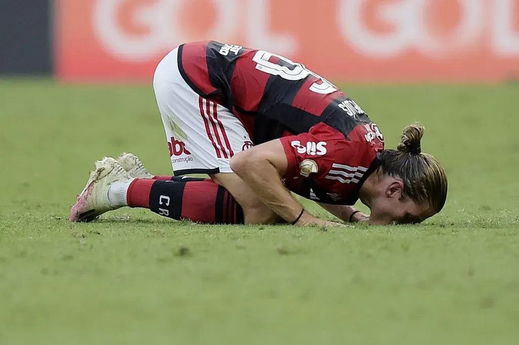 Filipe Luis jogador do Flamengo, e substituido durante partida contra o Cuiaba no estadio Maracana pelo campeonato Brasileiro A 2023. Alexandre Loureiro/AGIF