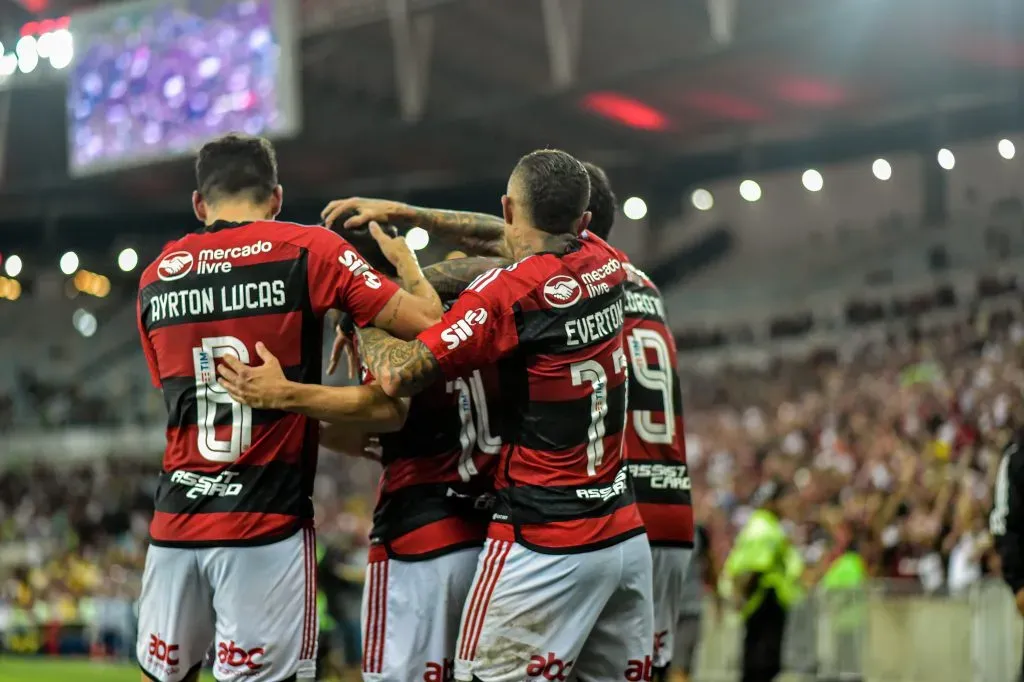 Jogadores do Flamengo na temporada de 2023. Foto: Thiago Ribeiro/AGIF