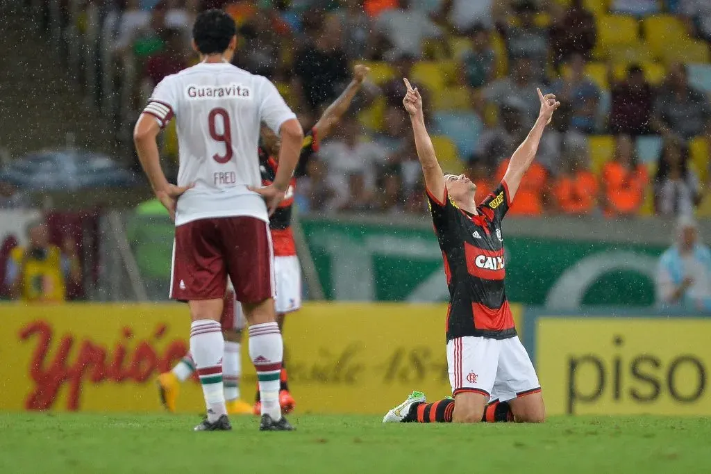 RIO DE JANEIRO – RJ – 05/04/2015 – Carioca 2015, Flamengo x Fluminense. Jonas comemora seu gol durante partida do Carioca 2015 no Maracana. Foto: Pedro Martins/AGIF