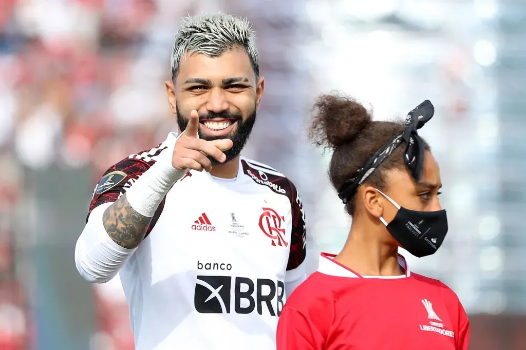 Gabigol na final contra o Palmeiras, na Libertadores de 2021. (Foto: Buda Mendes/Getty Images)