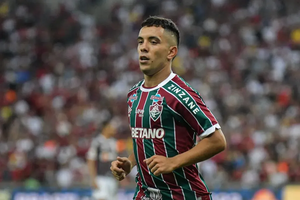 Leo Fernandez jogador do Fluminense durante partida contra o Flamengo no estadio Maracana pelo campeonato Brasileiro A 2023. Foto: Thiago Ribeiro/AGIF