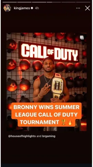 LeBron James congratulates his son Bronny. Instagram