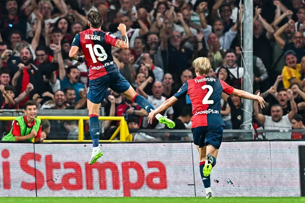 Mateo Retegui suma cinco goles en ocho partidos con el Genoa. Getty Images.