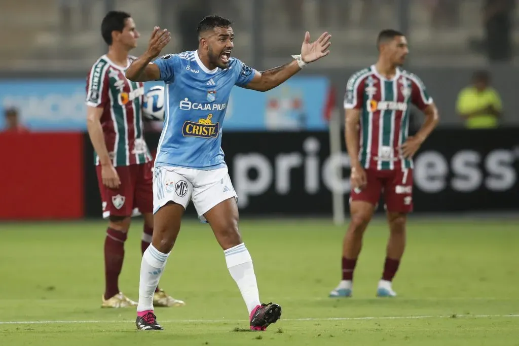 Brenner Marlos tras marcarle a Fluminense en la Copa Libertadores 2023. Foto: Getty.