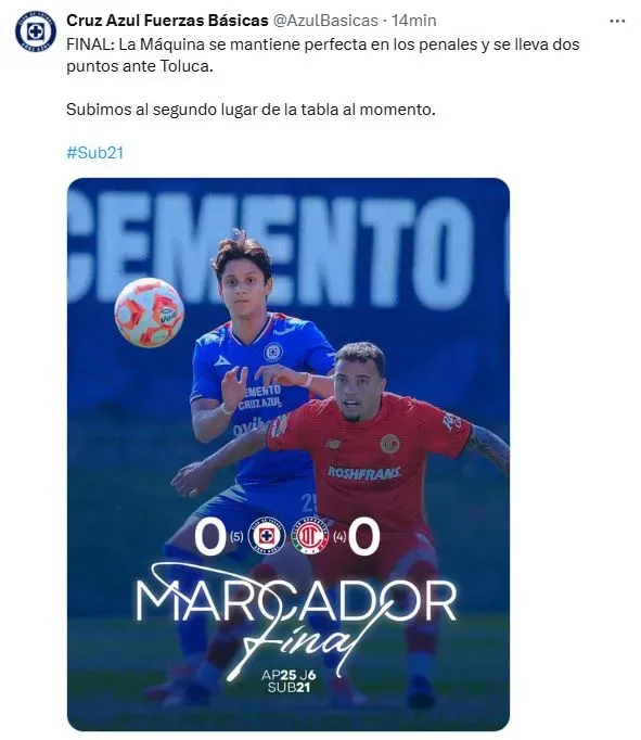 Con Amaury Morales como titular: Cruz Azul Sub-21 venció a Toluca (X)