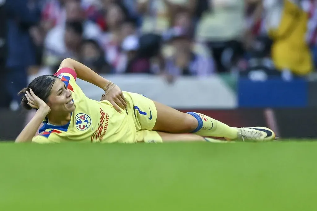 Kiana Palacios en festejo de gol durante el partido de vuelta de la semifinal en la Liga MX Femenil. Foto: Imago7