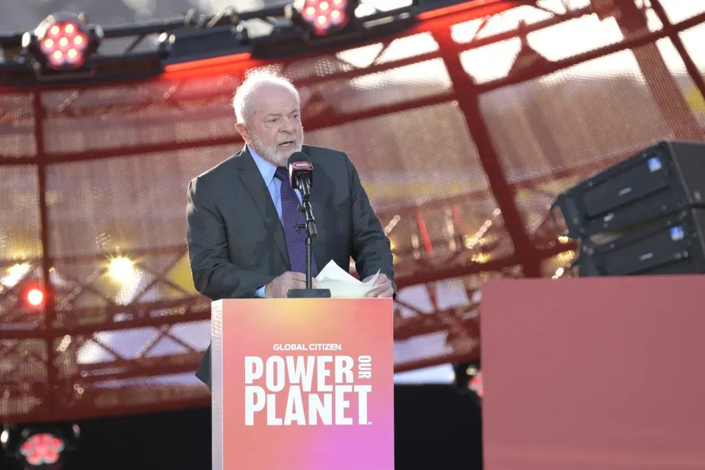 Lula da Silva, el presidente de Brasil, en una gira por París. (Kristy Sparow/Getty Images for Global Citizen).