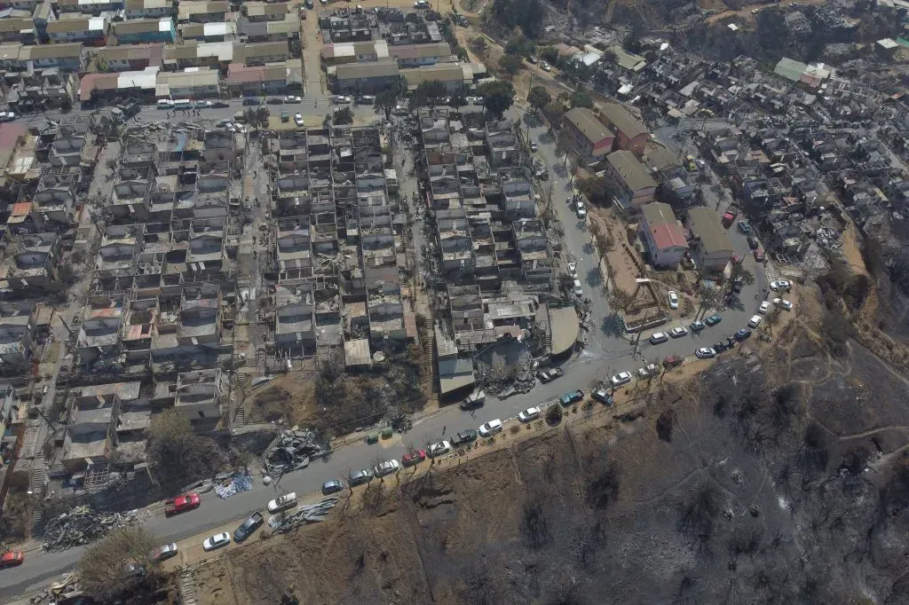 Así amaneció Viña del Mar luego del paso del fuego. Foto: Aton.