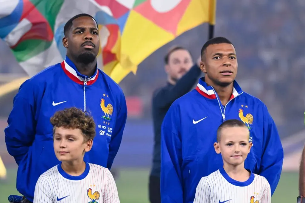 Mike Maignan y Mbappé antes del Francia vs. Italia.