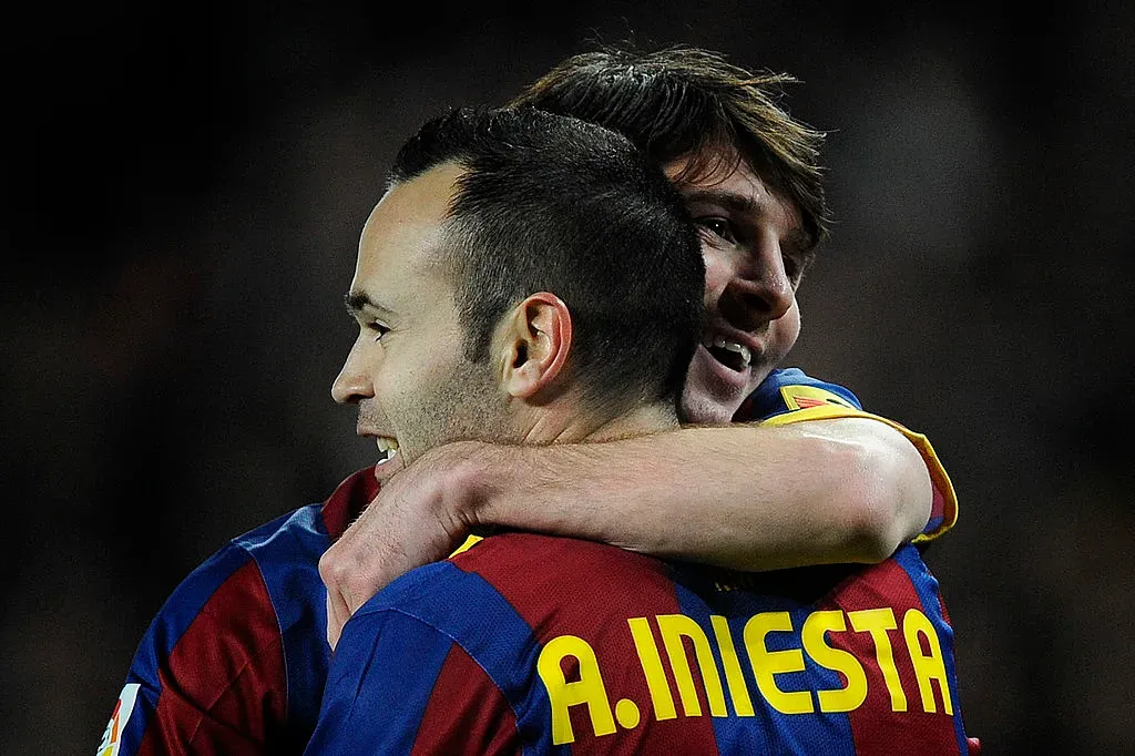 Messi jugando con Iniesta en el Barcelona, año 2011 – Getty