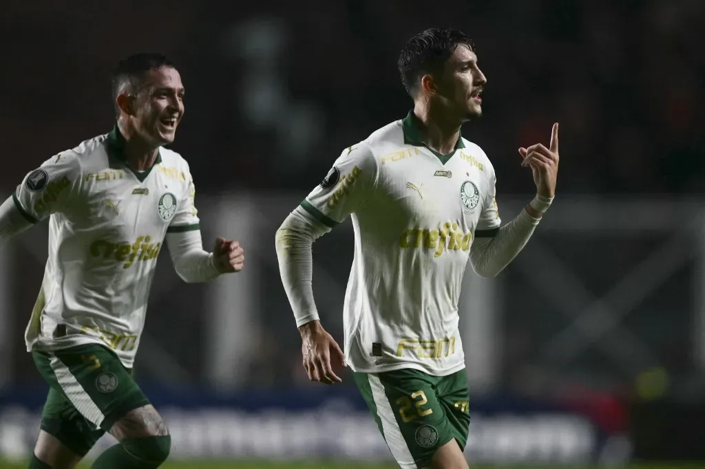 Piquerez marcou o gol de empate do Palmeiras contra o San Lorenzo | Foto: Divulgação/Twitter Oficial CONMEBOL Libertadores