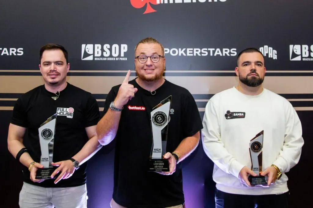 Pódio do Torneio dos Empresários do BSOP Millions