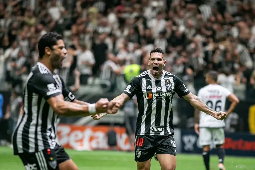 Paulinho jogador do Atletico-MG comemora seu gol durante partida contra o Vasco no estadio Arena MRV pelo campeonato Copa Do Brasil 2024. Foto: Fernando Moreno/AGIF