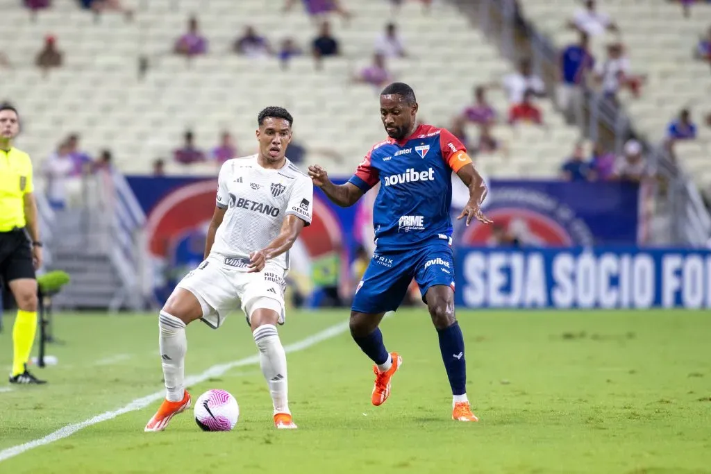 Tinga jogador do Fortaleza durante partida contra o Atletico-MG na Arena Castelão pelo campeonato Brasileiro A 2024. Foto: Baggio Rodrigues/AGIF