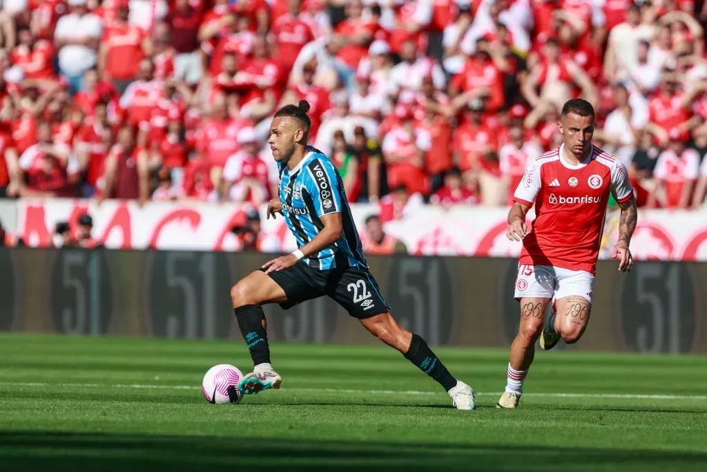 Braithwaite jogador do Gremio durante partida contra o Internacional no estadio Beira-Rio pelo campeonato Brasileiro A 2024. Foto: Luiz Erbes/AGIF