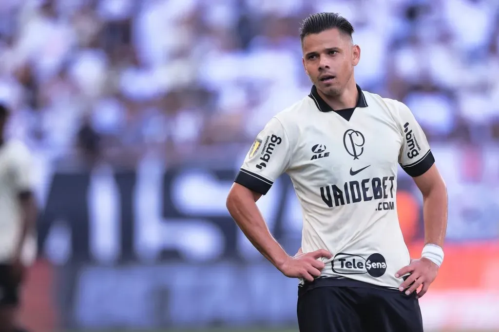 Romero jogador do Corinthians durante partida contra o Santo Andre no estadio Arena Corinthians pelo campeonato Paulista 2024. Foto: Ettore Chiereguini/AGIF