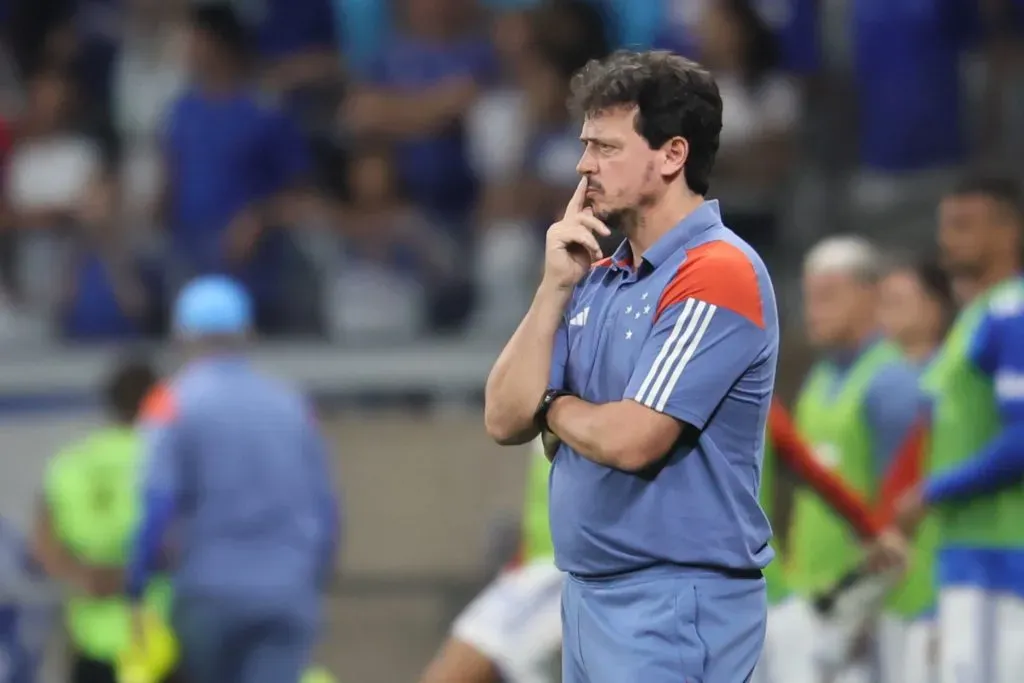 Fernando Diniz durante partida contra o Criciúma no Campeonato Brasileiro A 2024. Foto: Gilson Lobo/AGIF