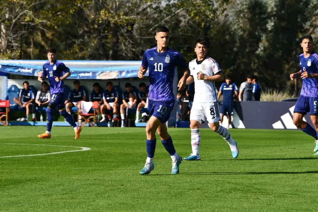 La Selección Sub 20 durante su último amistoso ante Japón. (Twitter: @Argentina)