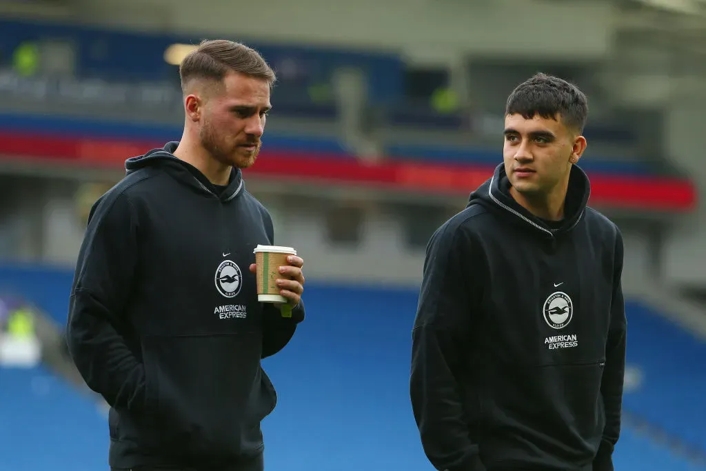 Facundo Buonanotte junto a Alexis Mac Allister en Brighton. Ahora, también compartirán en la Selección (Getty)