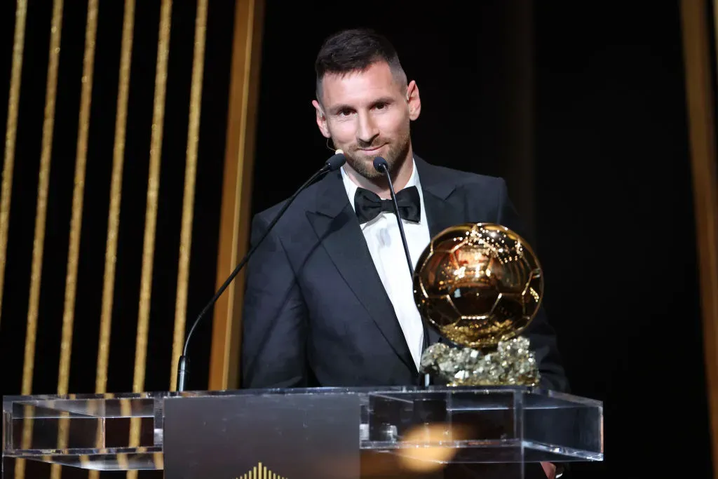 El discurso de Messi en el Balón de Oro. (Foto: Getty)